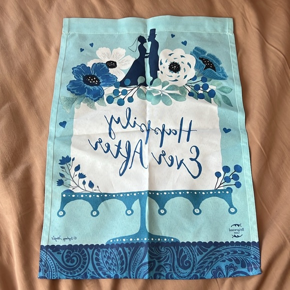 Happily ever after wedding flag for landscaping 12.5x18.5 - Picture 2 of 2